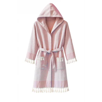 Kapşonlu Unisex Peştamal Plaj Bornozu  &#37;100 Pamuklu Marelina Bordo