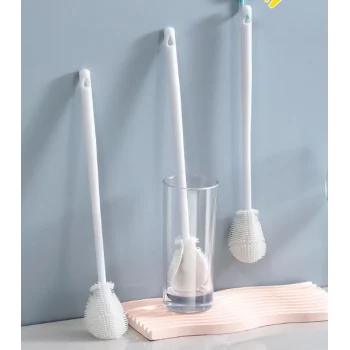 Kavanoz ve Biberon Yıkama Fırçası Silikon Beyaz