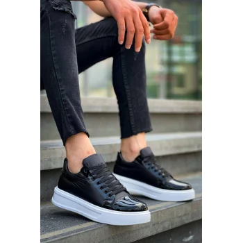 KB-X46 Kuback Siyah Rugan Bağcıklı  Günlük Erkek Ayakkabı