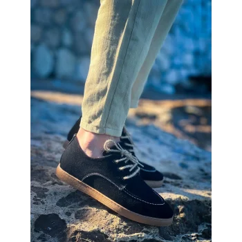 KB-X5 Kuback Siyah  Süet Bağcıklı  Günlük Erkek Ayakkabı