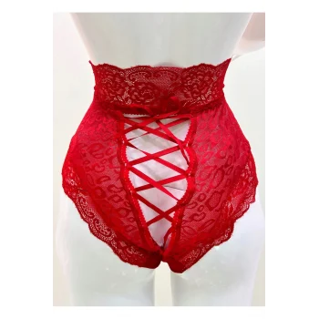 Kırmızı Dantelli Yüksek Bel Külot Venüs-k1011