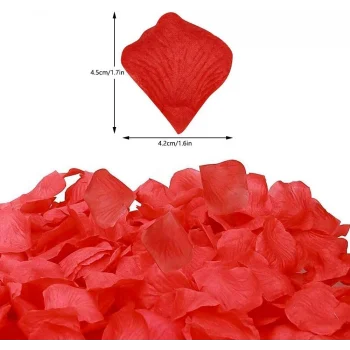 Kırmızı Renk Gül Yaprağı Şekilli Konfeti – 10 Paket 1000 Adet