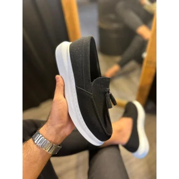 Knack Günlük Spor Klasik Ayakkabı 818 Siyah Süet (Beyaz Taban)