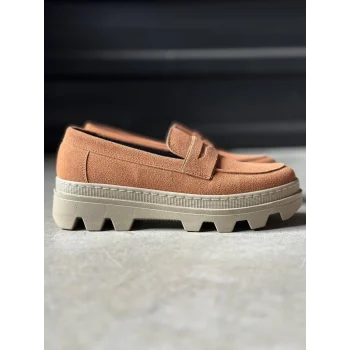 Knack Yüksek Taban Klasik Ayakkabı 779 Taba Süet