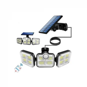 Kumandalı Solar 122 LEDli Hareket Sensörlü Sokak ve Bahçe Lambası