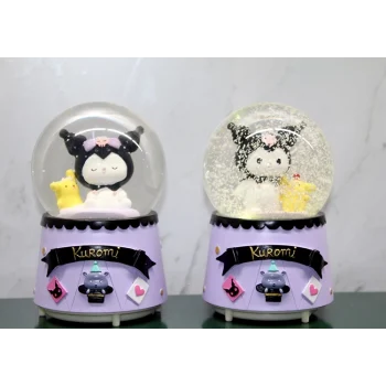 Kuromi İçi Dönmeli Püskürtmeli Işıklı Müzikli Kar Küresi Büyük Boy Alk3039