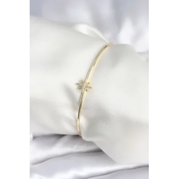 Kutup Yıldızı Figür Pirinç Gold Renk Kadın Bileklik