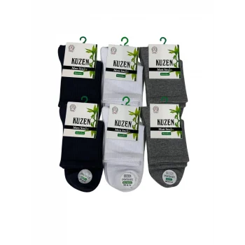 Kuzen Dikişsiz Yarım Konç Bambu Erkek Çorap 12 Adet