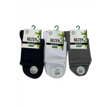 Kuzen Dikişsiz Yarım Konç Bambu Erkek Çorap