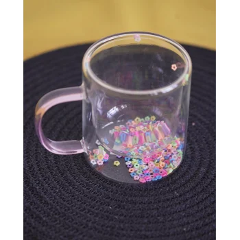 Lavena Çift Cidarlı Cam Kupa