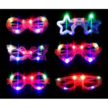 Led Işıklı Karışık 6 Model Yanar Söner Parti Gözlüğü 6 Adet