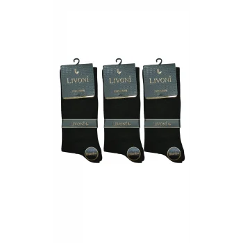 Livoni Dikişsiz Bambu Erkek  Soket Çorap 3 Adet