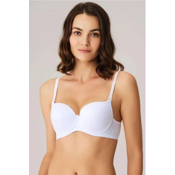 Luz&Pos Anıl Balenli Desteksiz Dolgusuz Askıları Çıkabilen Günlük Klasik T-shirt Sütyeni