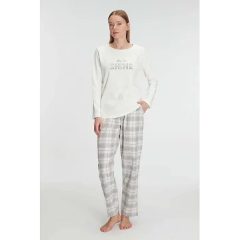 Luz&Pos Anıl Uzun Kol Pamuklu Kışlık Pijama Takımı