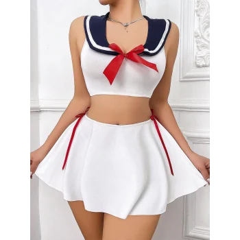 Luz&Pos Arias Closet Beyaz Etekli Fantezi Denizci Kız Kostümü