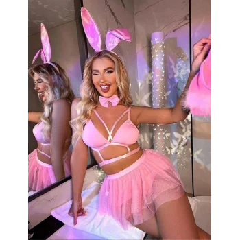 Luz&Pos Arias Closet Pembe Tütü Etekli Fantezi Tavşan Kostümü