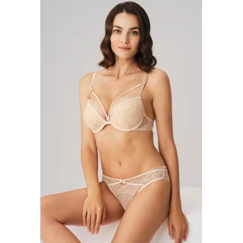 Luz&Pos Arias Closet Balenli Destekli Dolgulu Yaka Detaylı Taşlı Dantelli Sütyen Ve String Takım