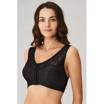 Luz&Pos Arias Closet Balensiz Desteksiz Dolgusuz Geniş Askılı Toparlayıcı Önden Açılan Sırt Destekli Küçültücü Sütyen Siyah