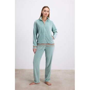 Luz&Pos Arias Closet Kadife Dokulu Uzun Kollu Sweatshirt Ve Pantolon Takımı