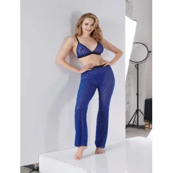 Luz&Pos Arias Closet Mavi Transparan Fantezi Sütyen Pijama Takımı