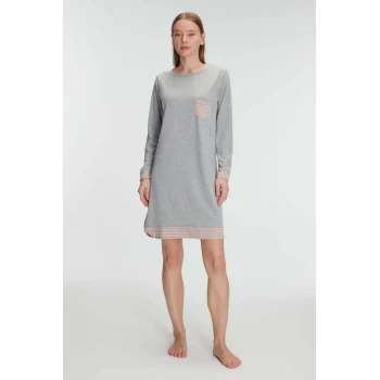 Luz&Pos Arias Closet Pamuklu Uzun Kollu Gecelik