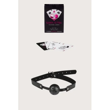 Luz&Pos Arias Closet Sexy Görselli Oyun Kartı Kama Sutra Siyah Ağız Topu Set