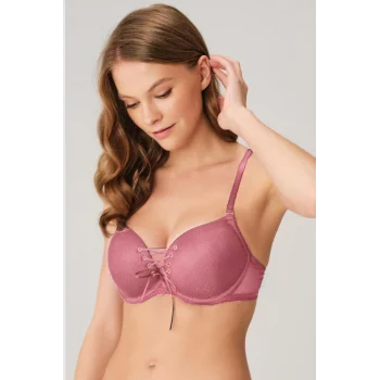 Luz&Pos Balenli Destekli Dolgulu Askıları Çıkabilen Yaka Detaylı T-shirt Sütyeni