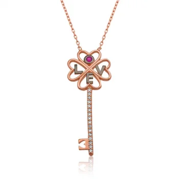 Luz&Pos Gümüş Anahtar Bayan Kolye