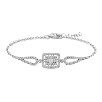 Luz&Pos Gümüş Baget Taşlı Bileklik