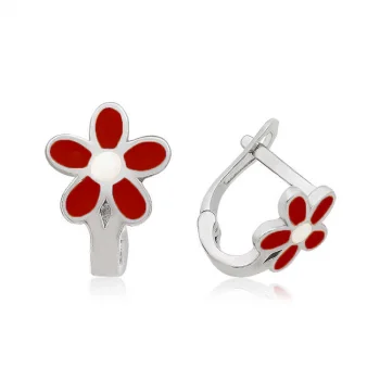 Luz&Pos Gümüş Çiçek Çocuk Küpesi