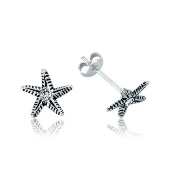 Luz&Pos Gümüş Deniz Yıldızı Çivili Küpe