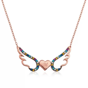 Luz&Pos Gümüş Kanatlı Kalp Kolye