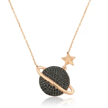 Luz&Pos Gümüş Rose Gezegen Bayan Kolye