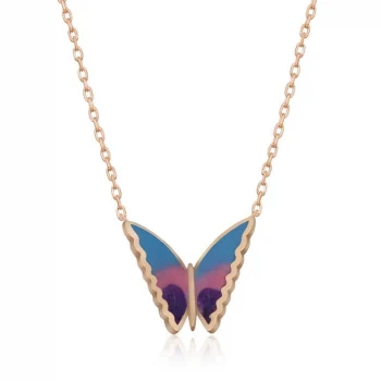 Luz&Pos Gümüş Rose Minimal Kelebek Bayan Kolye