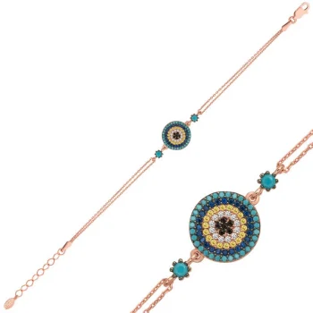 Luz&Pos Gümüş Rose Nazar Bayan Bileklik