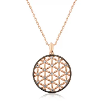 Luz&Pos Gümüş Rose Yaşam Çiçeği Kolye