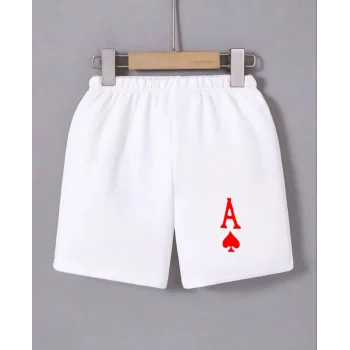 Luz&Pos Kadın Beli Lastikli Baskılı Mini Şort - Beyaz