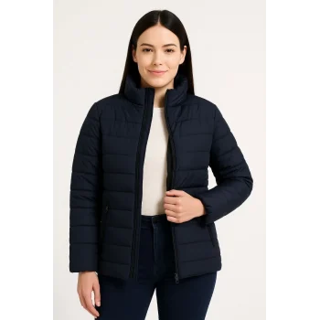 Luz&Pos Kadın Bomber Mont Ceket – Su İtici Kumaş, Kapitone Astarlı, Fermuarlı, Kışlık - Lacivert