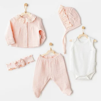 Luz&Pos Natural Gift Müslin 5li Hastane Çıkışı Salmon