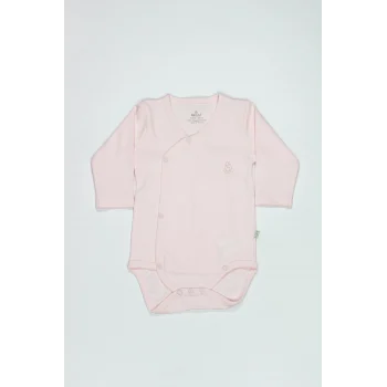 Luz&Pos Organik Natural Basic Style Kruvaze Uzun Kol Body Bs17102 Pembe
