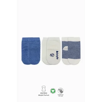 Luz&Pos Puanlı Kaymaz Penye Soket Çorap 3lü Bs10108 İndigo