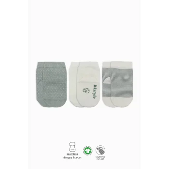 Luz&Pos Puanlı Kaymaz Penye Soket Çorap 3lü Bs10108 Nil