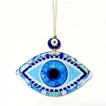 Mavi Göz Modelli Füzyon Cam Duvar Dekorasyonu