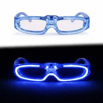 Mavi LED Işıklı Parti Gözlüğü - 3 Modlu