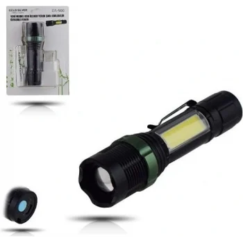 Metal El Feneri Usb Şarjlı 4 Kademeli Zoomlu Gs 500
