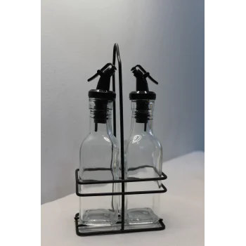 Metal Standlı 2li Cam Yağlık Sirkelik