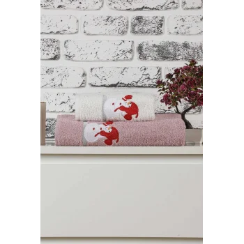 Mira Home Banyo Havlusu Takımı Kardanadam Nakışlı