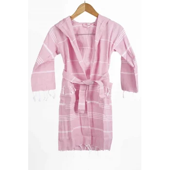 Mira Home Kapşonlu Çocuk Peştemal Bornoz 100 Pamuk