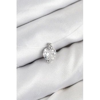 Misineli Zirkon Taşlı Model Gümüş Renk Hayalet Kolye