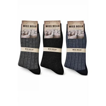 Missbella Yün Jakarlı Erkek Çorap 10 Adet